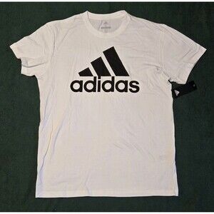 Adidas Golf White T-Shirt Black Logo Men’s‎ XL New Crewneck Performance Tee